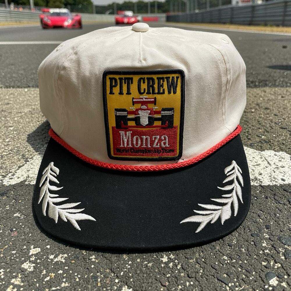 Monza Limited Edition GP Pit Crew White Black Rope Trucker Hat New Fast Ship